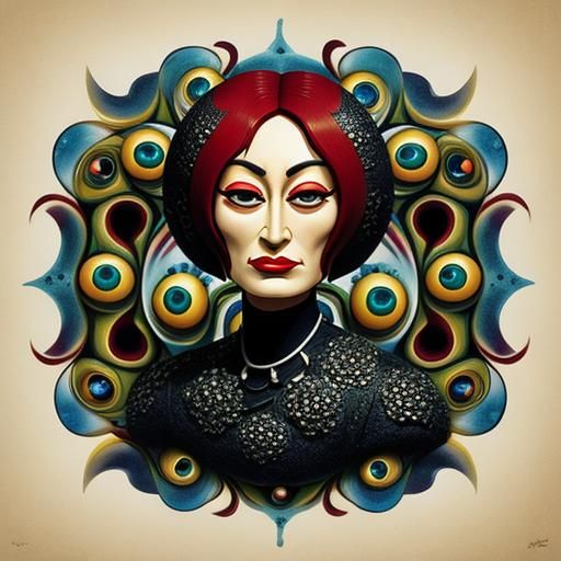 Golden Age Hollywood Icon in a Surreal Atmosphere