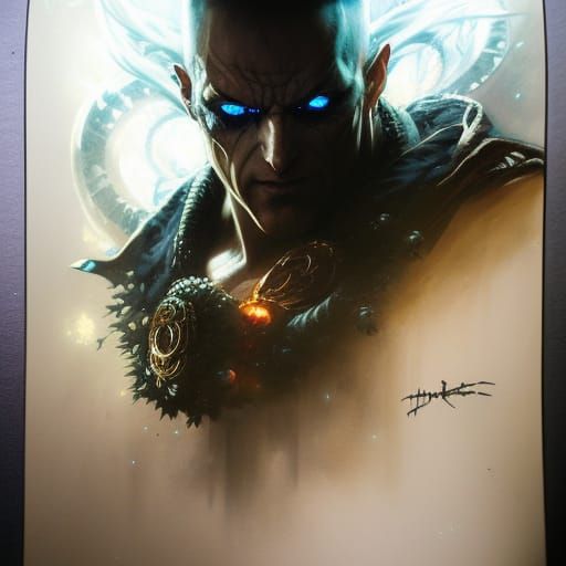 One-Punch Man Ink Portrait with Runic Tattoos