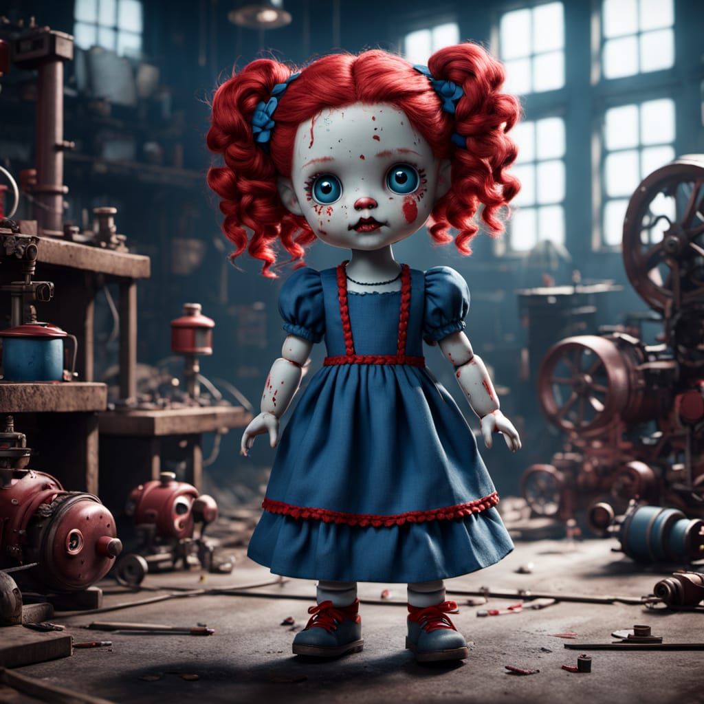 Tiny Doll in Creepy Abandoned Toy Factory