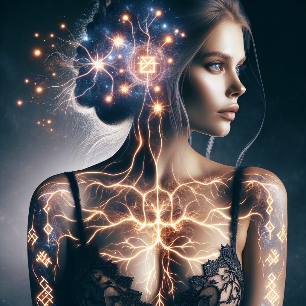 Glowing Nerves: A Digital Art Portrait