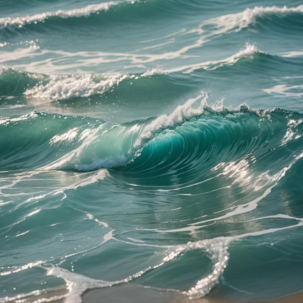 Translucent Turquoise Ocean Wave Photography