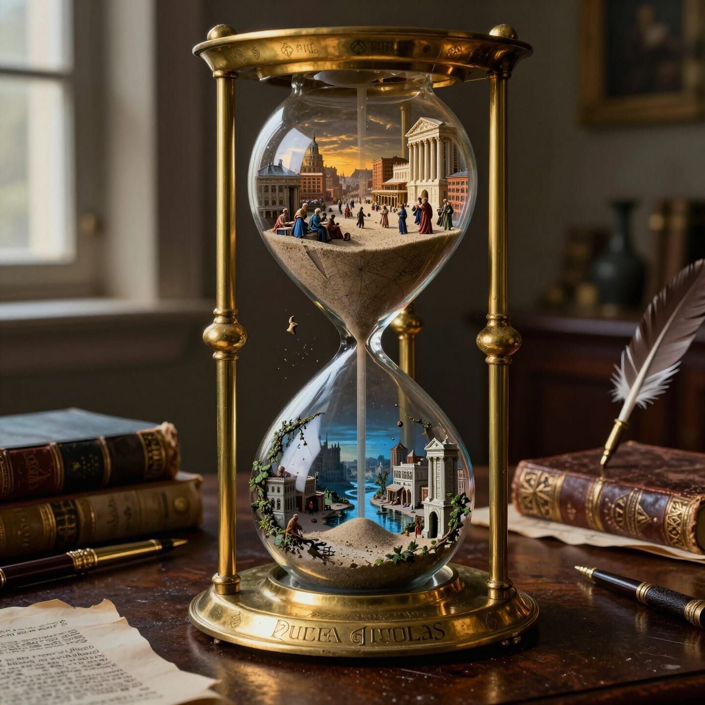 Metaphysical Hourglass of Civilizations in Flemish Style