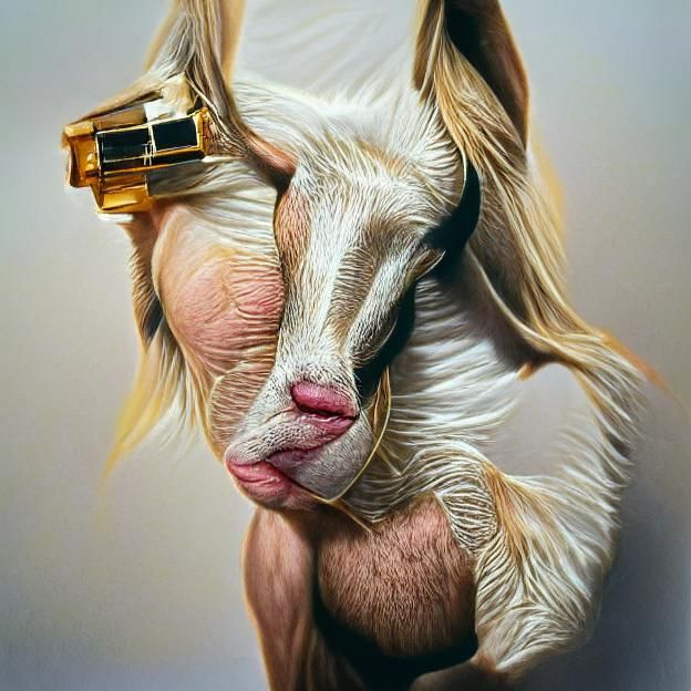 Hyperrealistic Filmic Portrait of a Goat