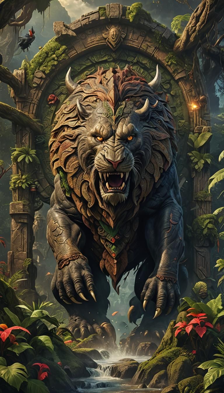 Fantasy Beast in Jumanji: Detailed Matte Painting