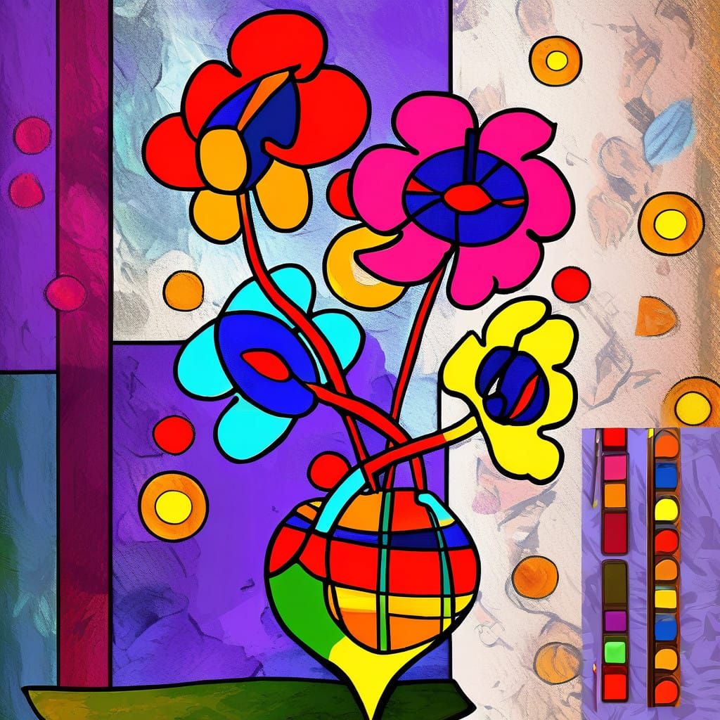 Beautiful Bouquet in Cubist Style