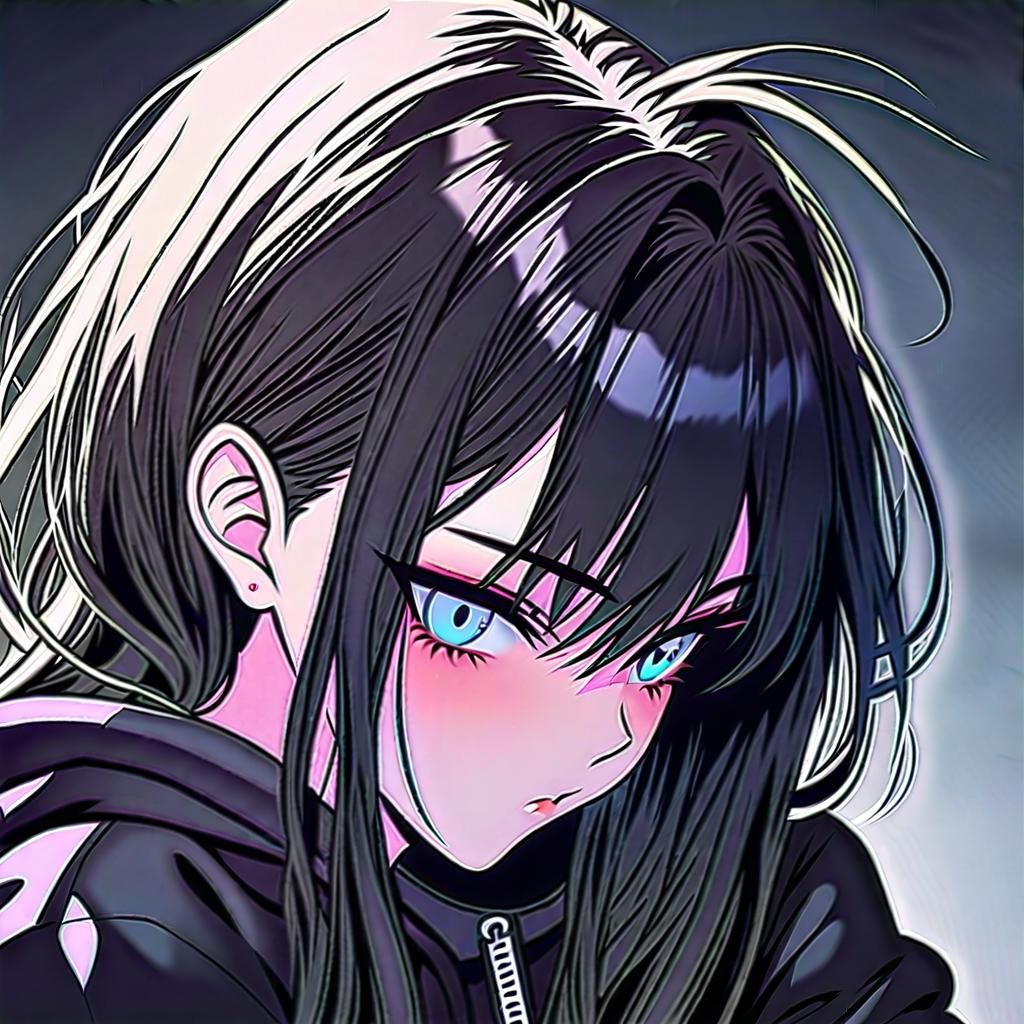 Woman in Black Hoodie Digital Art