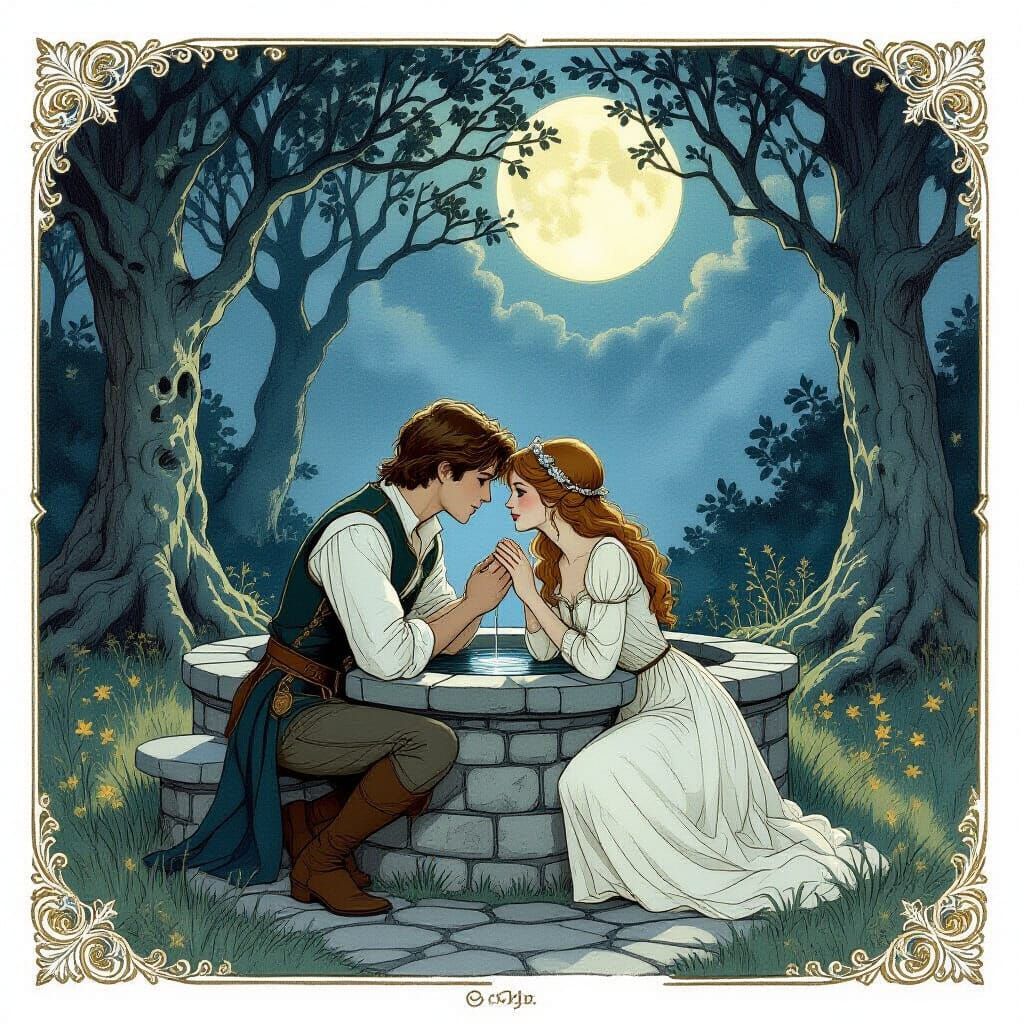 Folklore Couple Secret by Moonlit Well