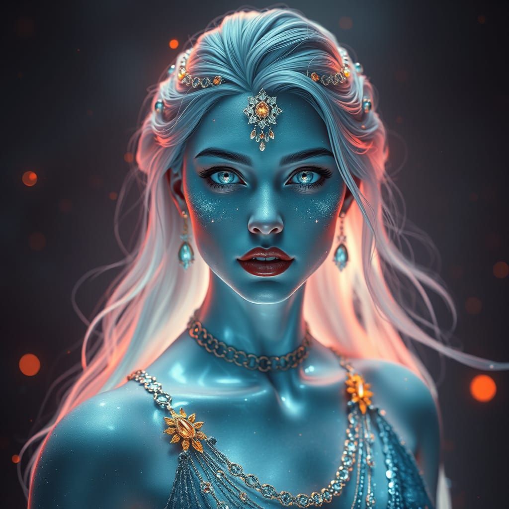 Goddess of Lava and Light in Hyper Realistic Fantasy