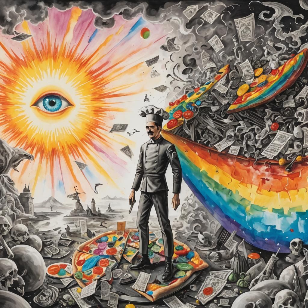 Cubist Chef and Death Dance in Pizza Gallery