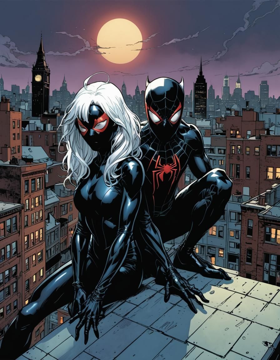 Spider-Man and Black Cat Rooftop Confrontation