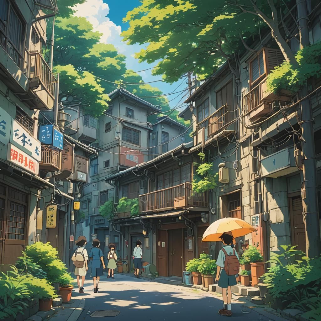 Anime Key Visual in Studio Ghibli Style