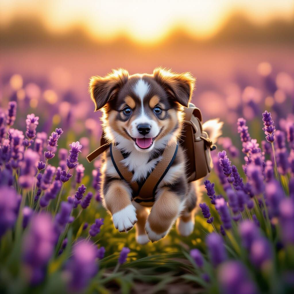 Robin Pup's Lavender Field Adventure