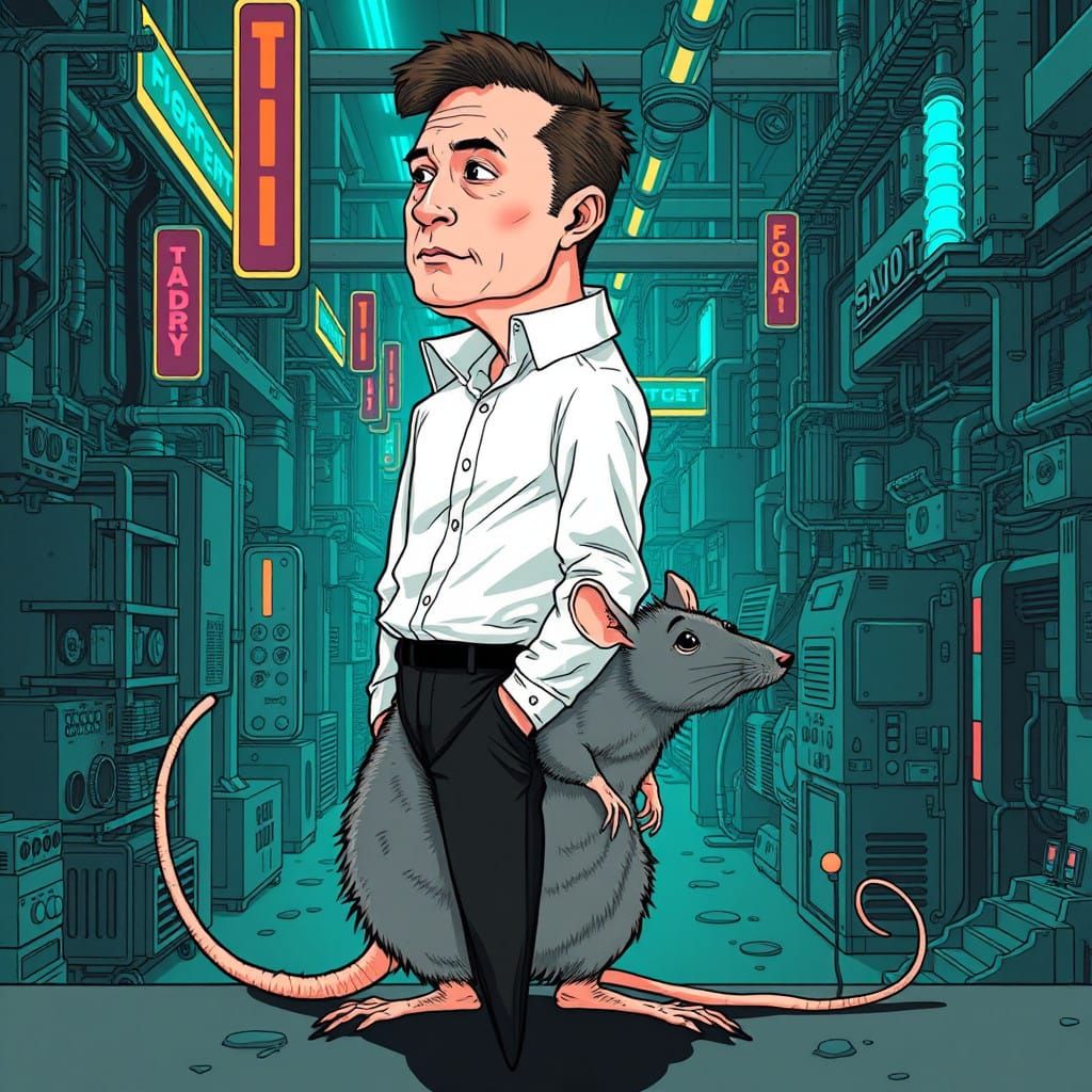Elon Musk Transformed into a Rodentoid