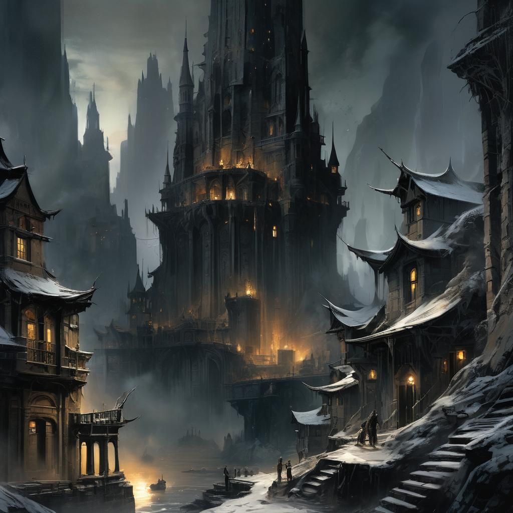 Grimdark Scene in a Dark Fantasy Style