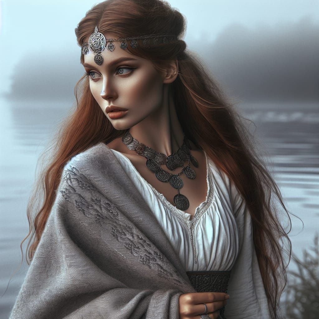 Latvian Goddess of Fog in Hyperdetailed Digital Painting