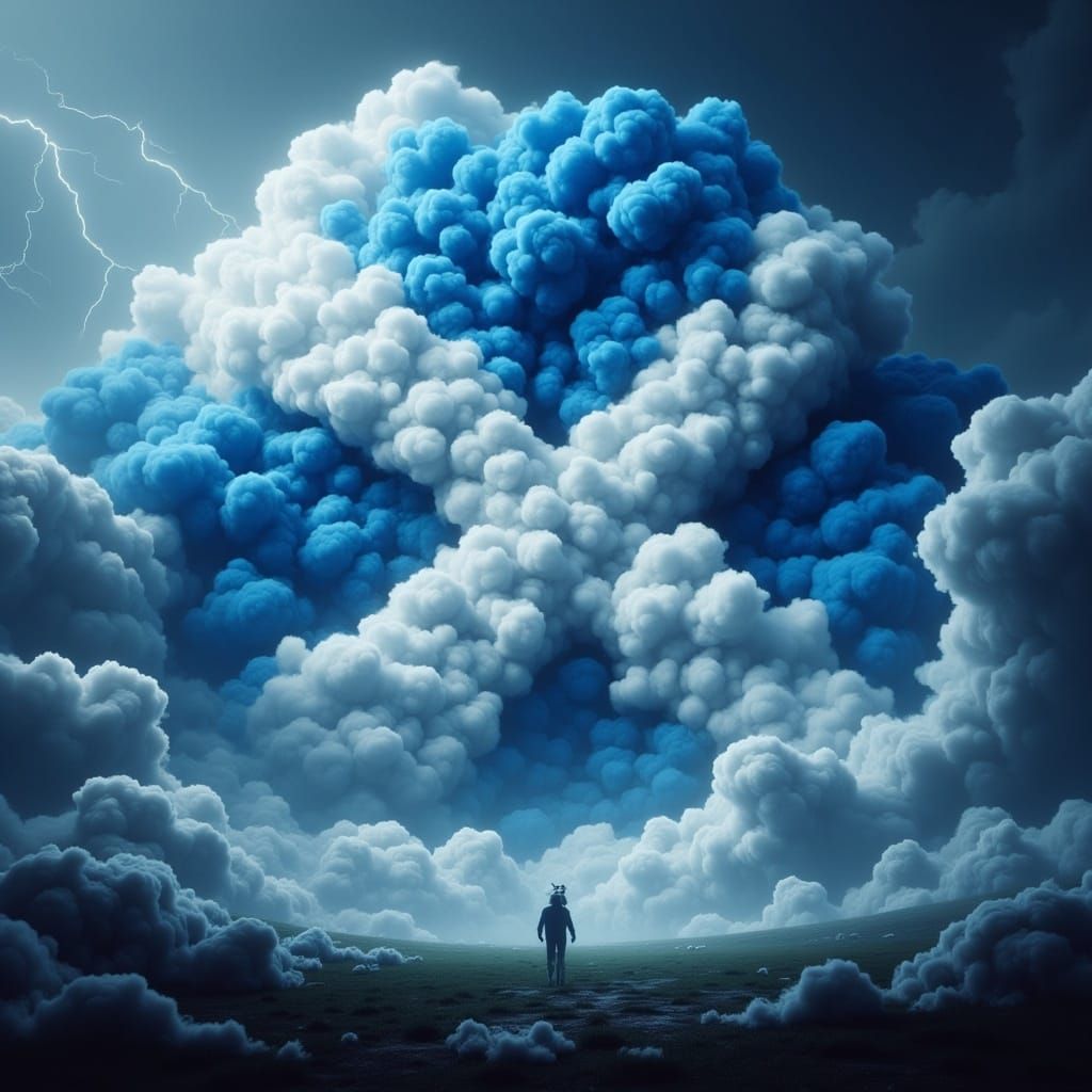 Majestic Scottish Flag Storm Cloud in Fantasy Style