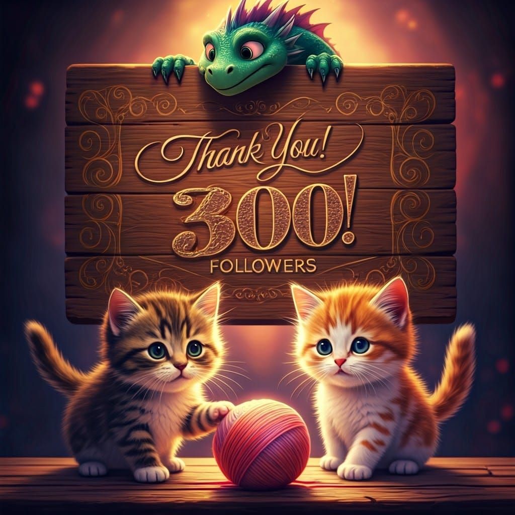 Thank you! 300 Followers