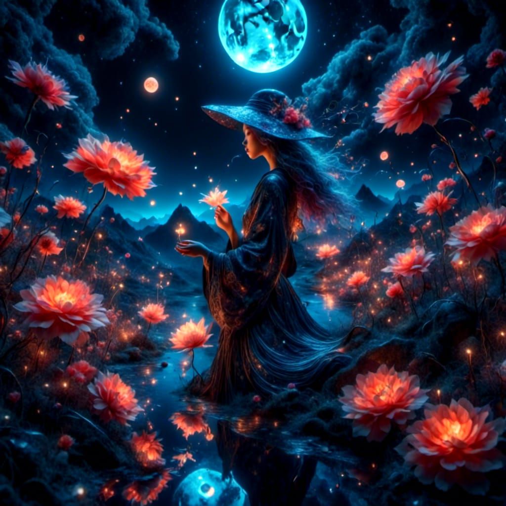 Surreal Japanese Garden with Koi Fish