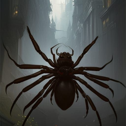 Giant Spider in Dark Fantasy Art Style