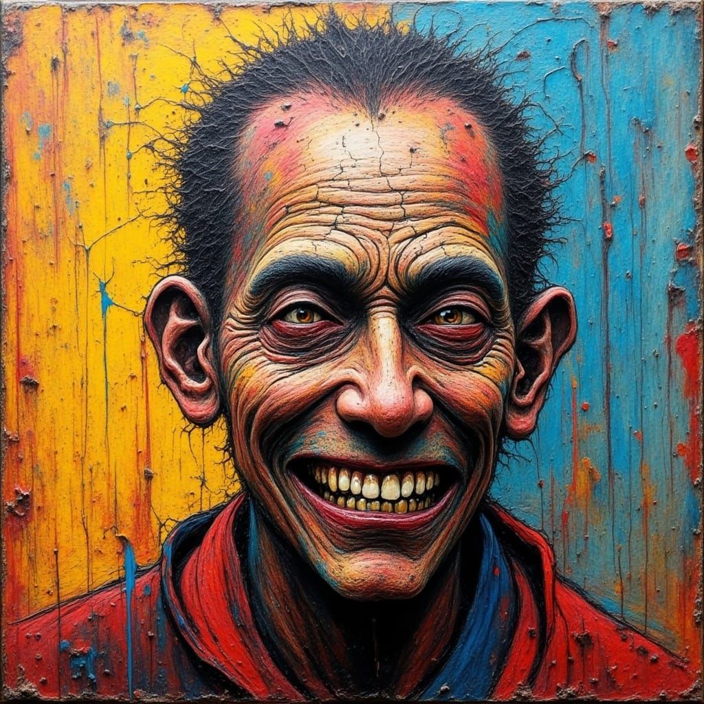 Abstract Impressionistic Portrait in Triadic Colors