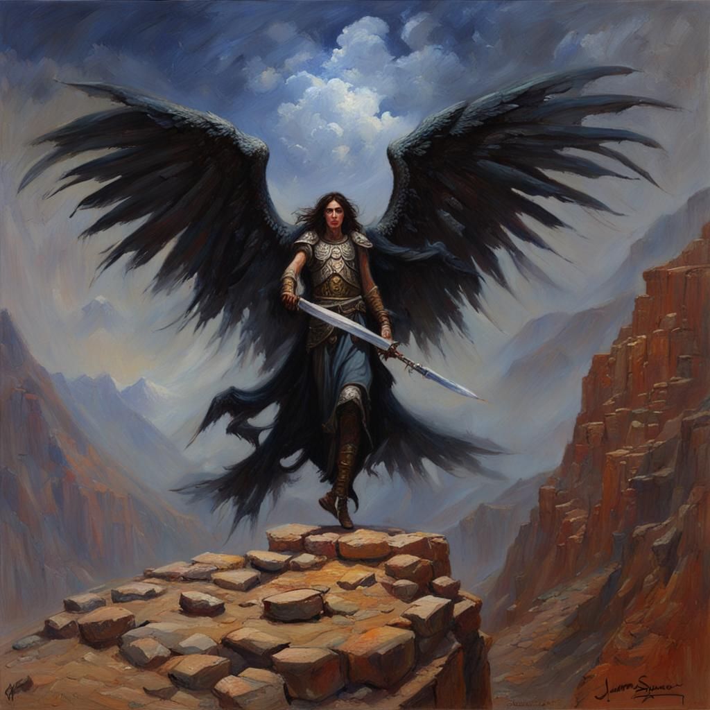 Fallen Angels Azazel and Samyaza in Oil Painting Style