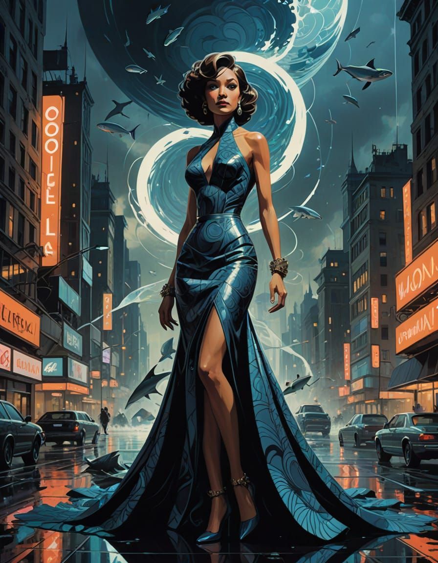 Eccentric Matriarch Dominates Dark Cityscape