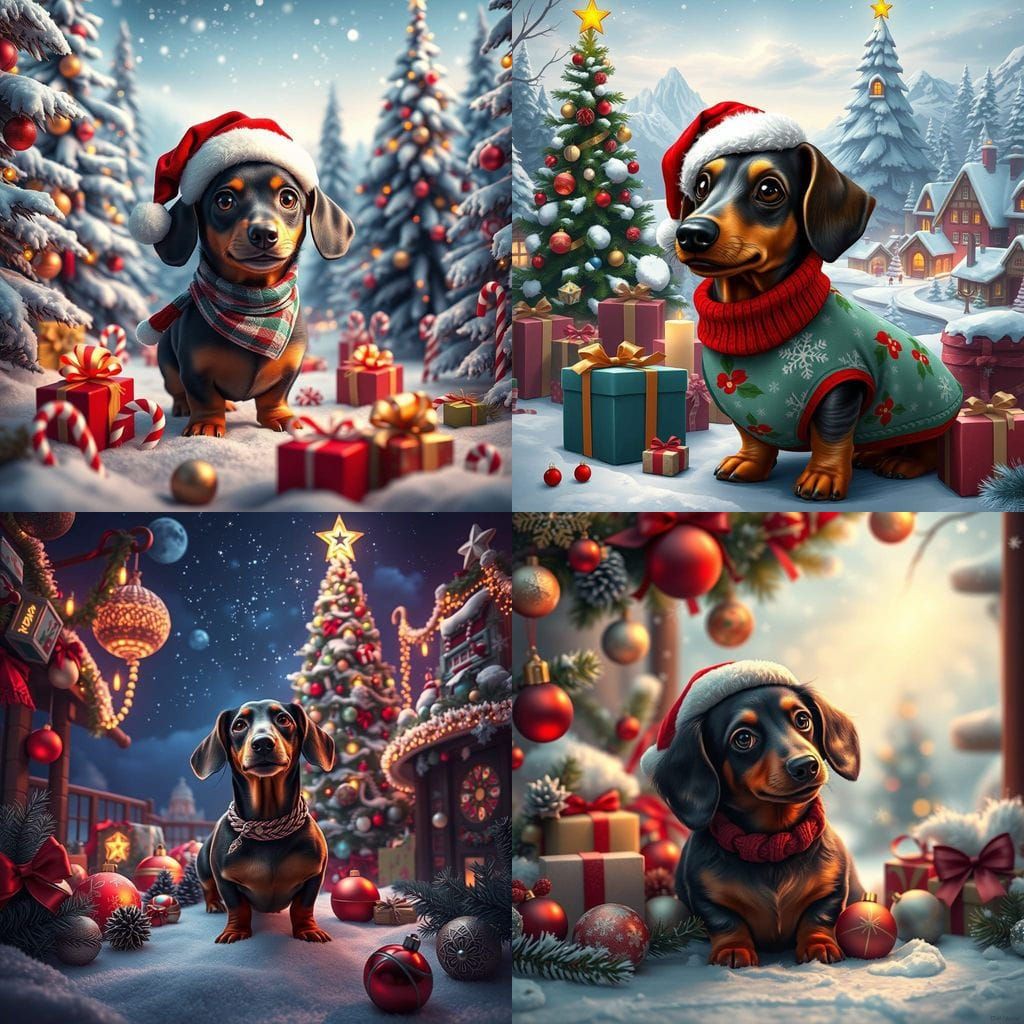 Dashing Dachshund in Festive Fantasy