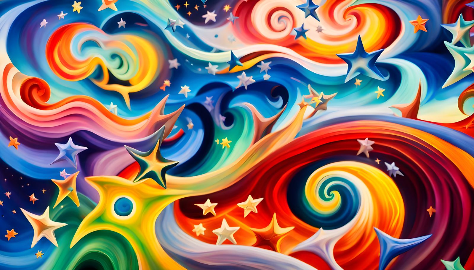 Iridescent Stars in Cavernous Vortex: Abstract Expressionism