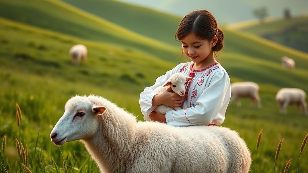 Idyllic Rural Scene in Traditional Style