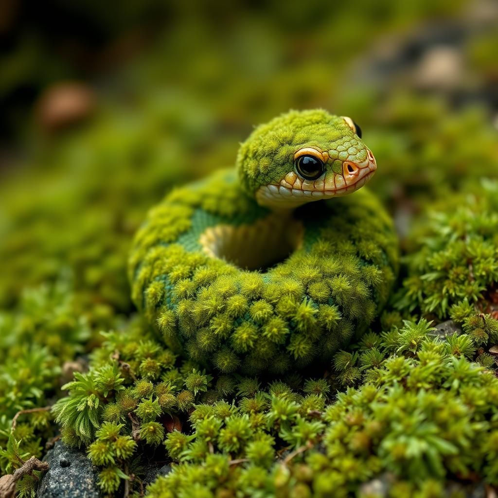 Moss-Scaled Snake: A Tiny Living Garden