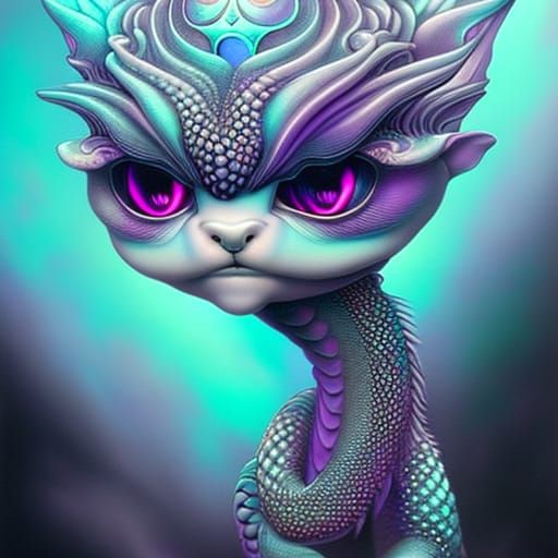 Cute Realistic Baby Dragon in Detailed 3D Art