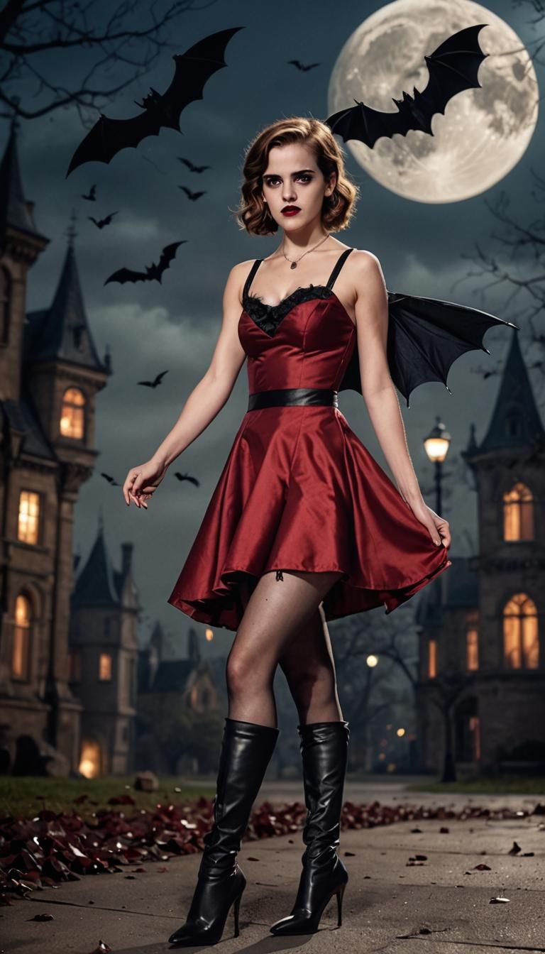 Gothic Vampire Pinup in Professional Photography Style
