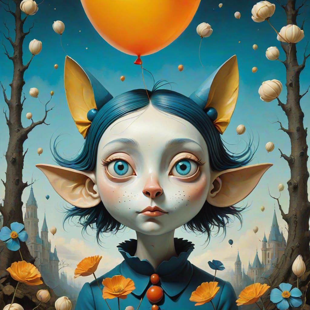 Grotesque Steampunk Pinocchio in a Surreal Nightmare Landsca...