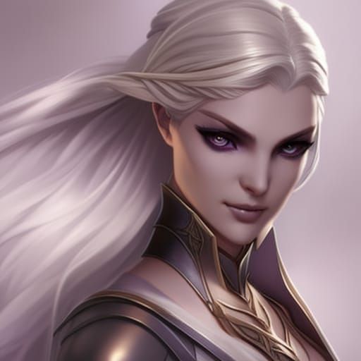 Warrior Woman Portrait in Art Nouveau Style