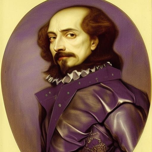 Gothic Cricket Lord Portrait in Purple Hues