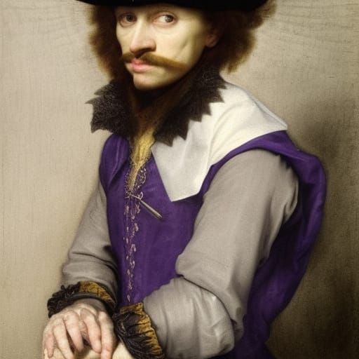 Gothic Cricket Lord Portrait in Van Dyck Style