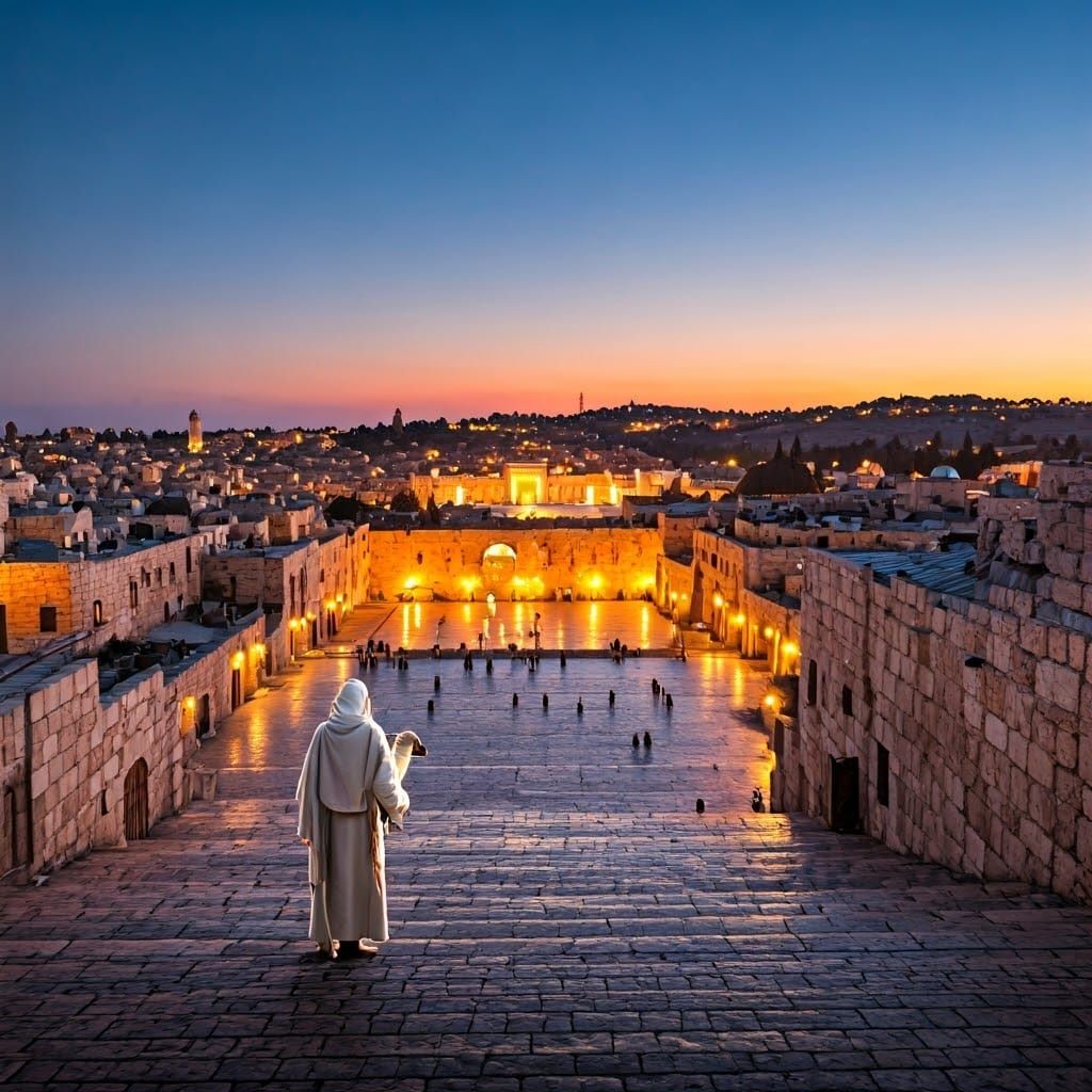 A Jewish Man from Ancient Times Walks in Jerusalem's Old Cit...