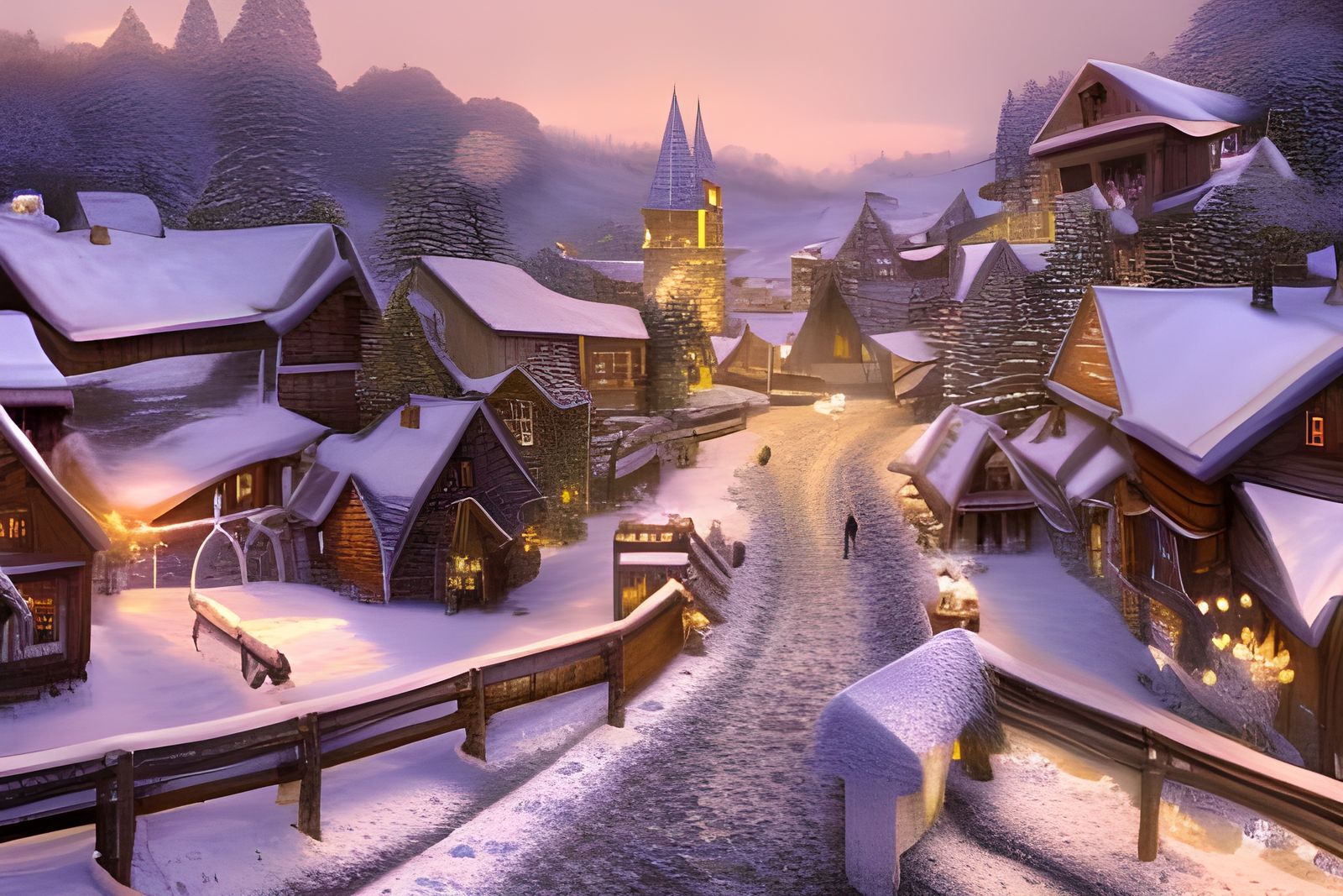 Christmas Eve in a Medieval Village