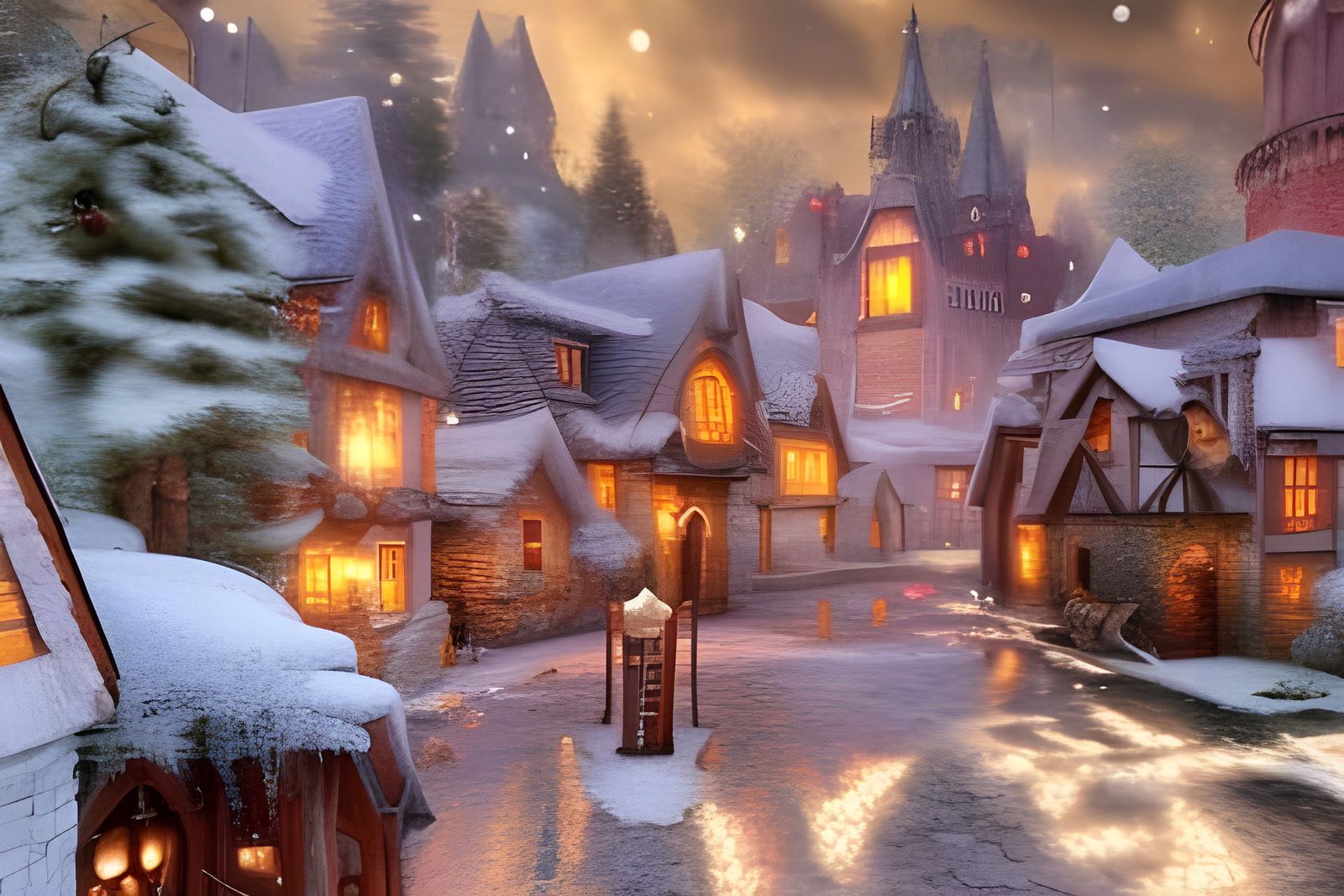 Christmas Eve in a Medieval Village