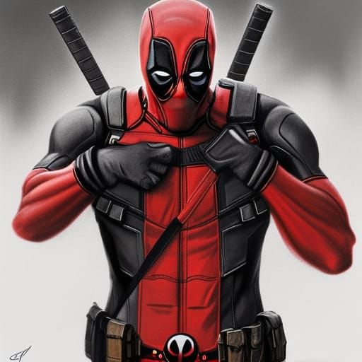 Deadpool Crying in Wrexham Shirt, Detailed Portrait