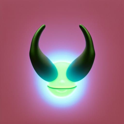 Devil Emoji with Halo: 3D Digital Art