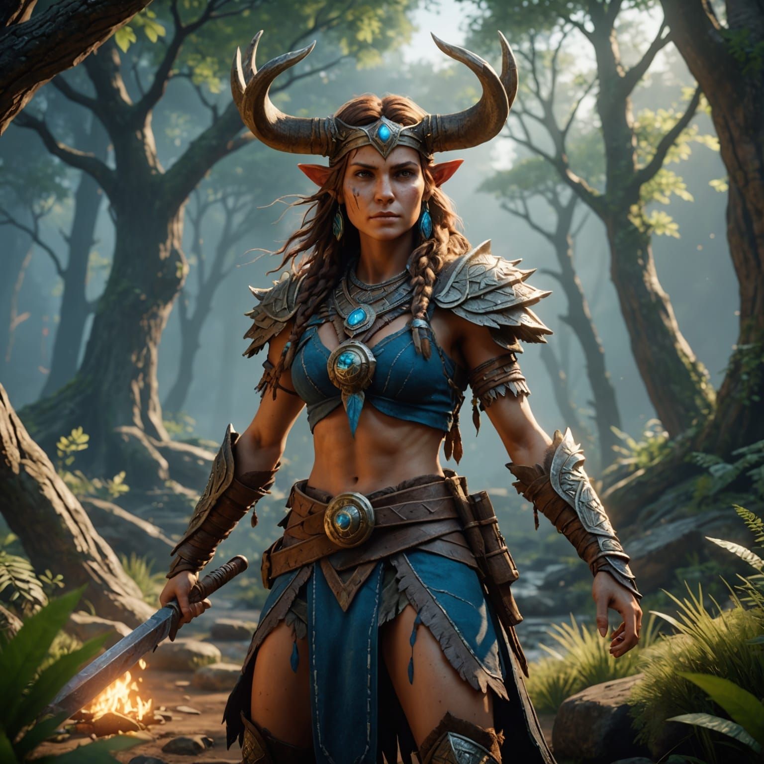 Wild Spirit in 3D Game Cinematic Style