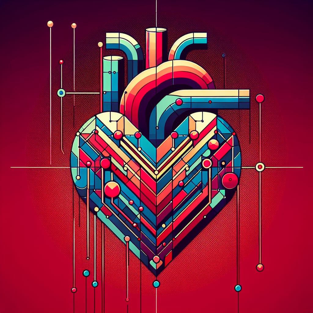 Electronic Heart as Pop Art in Digital Style