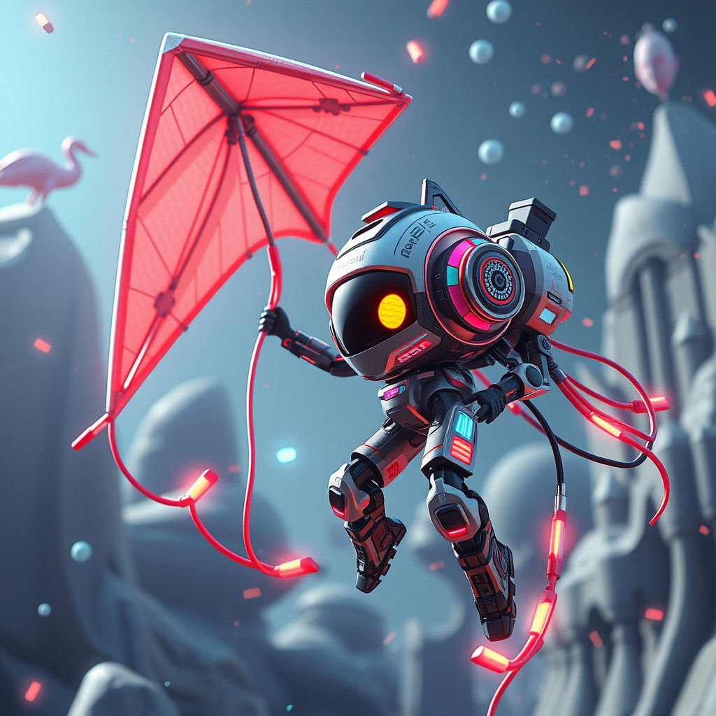 High-Tech Kites of Tomorrow: Imaginative 3D Anime Art