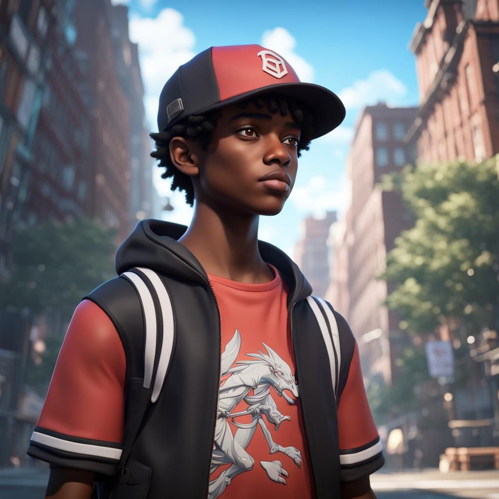 Anime Baseball Cap Portrait in Fantasy Style