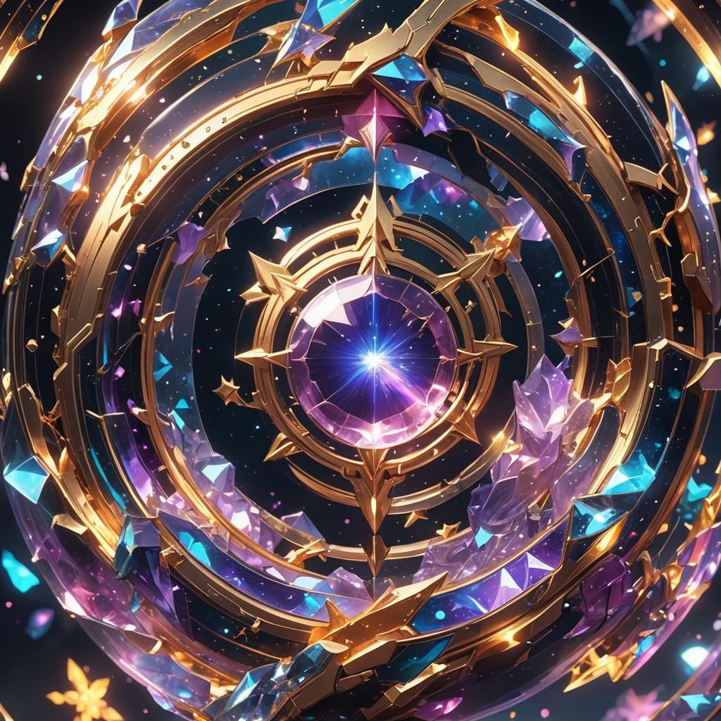 Crystalline Portal to the 4th Dimension in 3D Anime Style