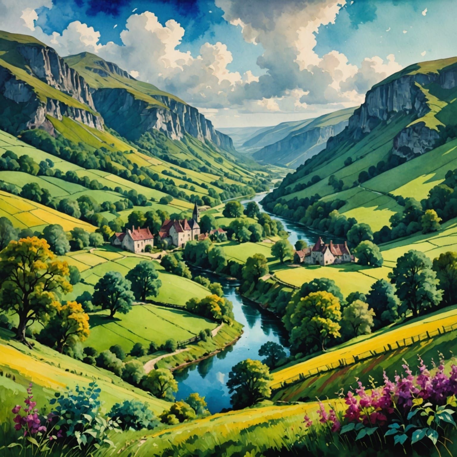 Lush Baroque Valley in Jewel Tones