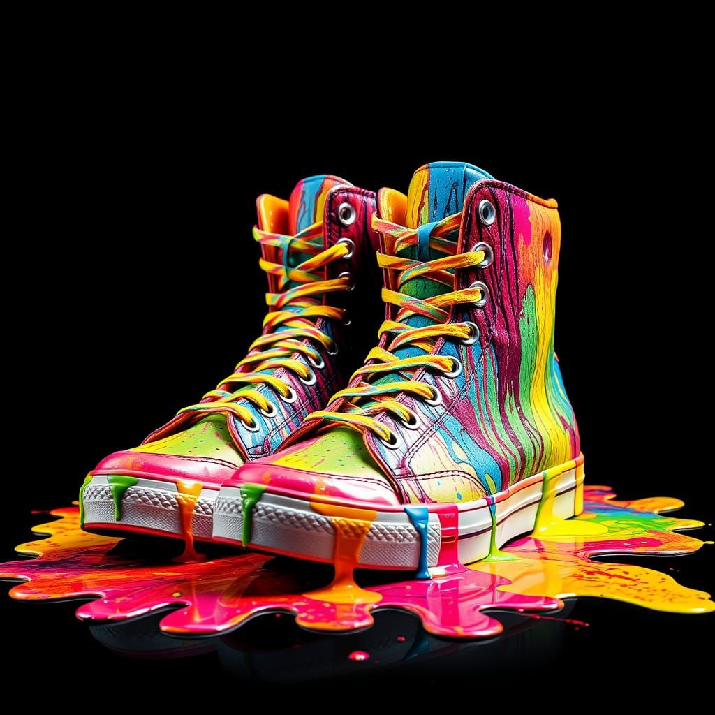 Graffiti High-Tops in Vibrant, Polychromatic Splendor