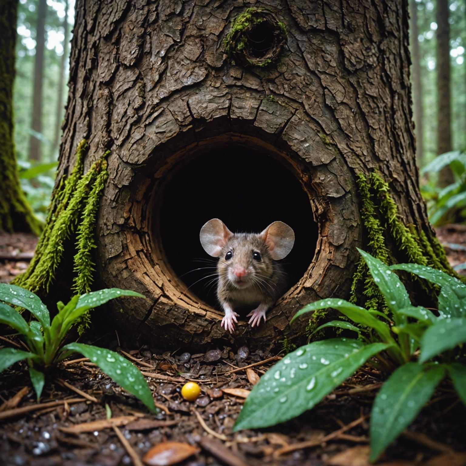 Mouse Perspective: Rainy Day Cinematic Film Still