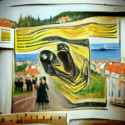 Stylized Scream in Yellow and Black
